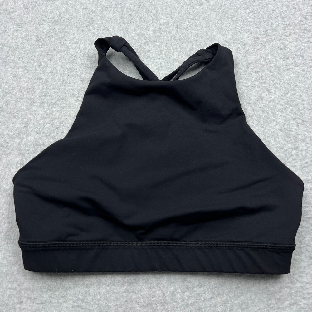Lululemon Energy Bra Womens 6 Black Luxtreme High Neck Training Racerback W2BISS